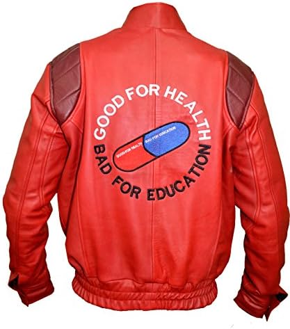 AKIRA 金田 ジャケット Men's Akira Kaneda Shotaro Capsule Logo Pill Biker Red Bomber